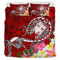 Fiji Bedding Set - Turtle Plumeria (Red) - Polynesian Pride