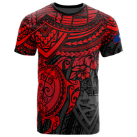 Guam T Shirt Guam Flag Polynesian Red Turtle Hibiscus Unisex RED - Polynesian Pride