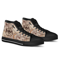 Tonga High Top Shoes - Hibiscus Flowers Vintage Style - Polynesian Pride