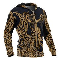 Polynesian Hawaii Zip up Hoodie Hula Girl Gold - Polynesian Pride