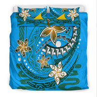 Tokelau Polynesian Bedding Set - Spring Style Blue Color - Polynesian Pride