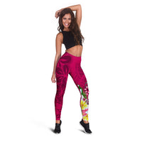FSM Legging - Turtle Plumeria (PINK) - Polynesian Pride