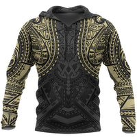 Polynesian Spirit Pullover Hoodie Polynesian Tattoo Style A6 Unisex Black - Polynesian Pride