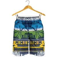 Polynesian Shorts for Men - Hibiscus Flower Tribal Fabric - Polynesian Pride