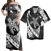 Hawaii Couple Outfits Matching Dress and Hawaiian Shirt Hawaii Map Hibiscus Turtle Fish Hook Polynesian RLT14 No Dress - Polynesian Pride