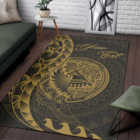 American Samoa Area Rug - Custom Polynesian Pattern Style Gold Color - Polynesian Pride