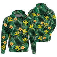 Hawaii Map Kanaka Tropical Summer Style Hoodie Unisex Green - Polynesian Pride