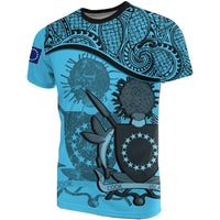 Cook islands Bleu Clair Coat of Arms T Shirt Unisex Black - Polynesian Pride