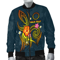 Cook Islands Polynesian Personalised Men's Bomber Jacket - Legend of Cook Islands (Blue) - Polynesian Pride