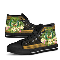 Pohnpei High Top Shoes - Polynesian Gold Patterns Collection - Polynesian Pride