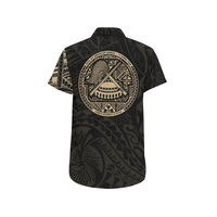 American Samoa in My Heart Tattoo Style Short Sleeve Shirt A7 - Polynesian Pride