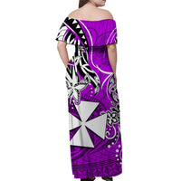 Wallis et Futuna Off Shoulder Long Dress Be Unique Purple LT13 - Polynesian Pride