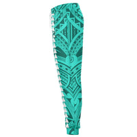 Hawaii Kanaka Map Turquoise Kakau Joggers - Polynesian Pride