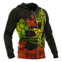 Hawaii Zip up Hoodie Polynesian Hammerhead Shark - Polynesian Pride