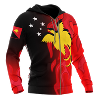 Papua New Guinea Hoodie (Zip up) PNG Flame - Polynesian Pride