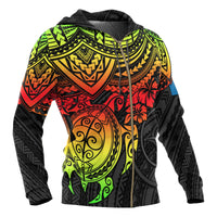 Yap Polynesian Zip up Hoodie Reggae Turtle - Polynesian Pride