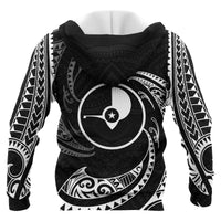 Yap Micronesia All Over Zip up Hoodie White Tribal Wave - Polynesian Pride