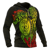 Polynesian Hawaii Hoodie (Zip up) Polynesian Turtle - Polynesian Pride