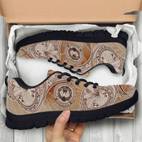 Northern Mariana Islands Sneakers - Hibiscus Flowers Vintage Style - Polynesian Pride