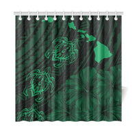 Hawaii Sea Turtle Is Swimming Toward Shower Curtain Green - Polynesian Pride