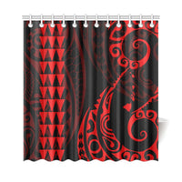 Hawaii Kakau Red Polynesian Shower Curtain - Polynesian Pride