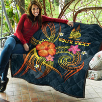 New Caledonia Polynesian Personalised Premium Quilt - Legend of New Caledonia (Blue) - Polynesian Pride