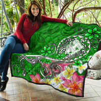 Fiji Premium Quilt - Turtle Plumeria (Green) - Polynesian Pride