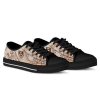 Kiribati Low Top Shoes - Hibiscus Flowers Vintage Style - Polynesian Pride