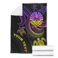 Tahiti Custom Personalised Premium Blanket - Pink Turtle - Polynesian Pride