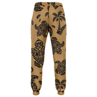 Polynesian Turtle Palm And Sea Pebbles Gold Joggers - Polynesian Pride