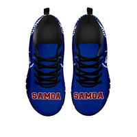 Samoa Athletic Sneakers - Samoa Coat Of Arms Polynesian Tattoo Behind - A0 - Polynesian Pride