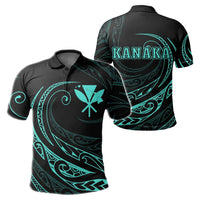 Kanaka Polo Shirt Frida Style Turquoise Unisex Black - Polynesian Pride