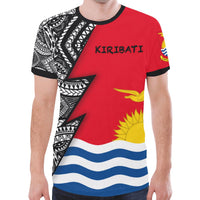Kiribati Pattern All Over T Shirt Kiribati Flag Coat Of Arms Polynesian Tattoo - Polynesian Pride