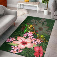 Hawaii Turtle Tropical Flower Area Rug - Deni Style - AH - Polynesian Pride
