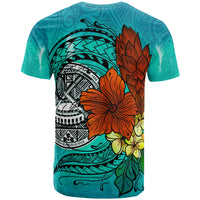 American Samoa T Shirt Tropical Flowers Style - Polynesian Pride