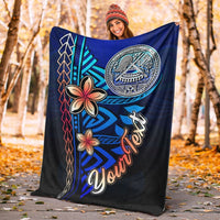 American Samoa Custom Personalised Premium Blanket - Vintage Tribal Mountain - Polynesian Pride