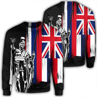Hawaiian - Hawaii King Flag Sweatshirt - AH Unisex Black - Polynesian Pride