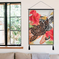 Hawaiian - Hawaii Turtle Art Hibiscus Hanging Poster - AH - Polynesian Pride