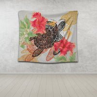 Hawaiian - Hawaii Turtle Art Hibiscus Tapestry - AH - Polynesian Pride