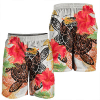 Hawaiian - Hawaii Turtle Art Hibiscus Men's Shorts - AH - Polynesian Pride