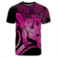 Hawaiian Hawaii Turtle Hibiscus Polynesian Vintage T Shirt Pink - Polynesian Pride