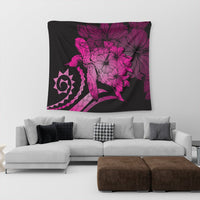 Hawaiian - Hawaii Turtle Hibiscus Polynesian Vintage Tapestry - Pink - AH - Polynesian Pride