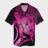 Hawaiian - Hawaii Turtle Hibiscus Polynesian Vintage Hawaiian Shirt - Pink - AH Unisex Black - Polynesian Pride