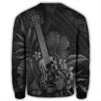 Hawaiian - Hawaii Ukulele Flower Sweatshirt - Gray - AH - Polynesian Pride