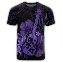 Hawaiian Hawaii Ukulele Flower T Shirt Purple - Polynesian Pride