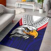 American Samoa Area Rug Bald Eagle with Polynesian Pattern LT9 - Polynesian Pride