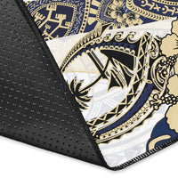 Guam Fish Hook Area Rug White Style LT6 - Polynesian Pride