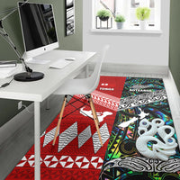 New Zealand And Tonga Area Rug Together - Paua Shell LT8 - Polynesian Pride