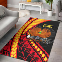 Papua New Guinea Area Rug The Greater Bird of Paradise LT9 Black - Polynesian Pride