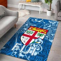 Fiji Area Rug Tapa Patterns Blue Style LT6 Blue - Polynesian Pride